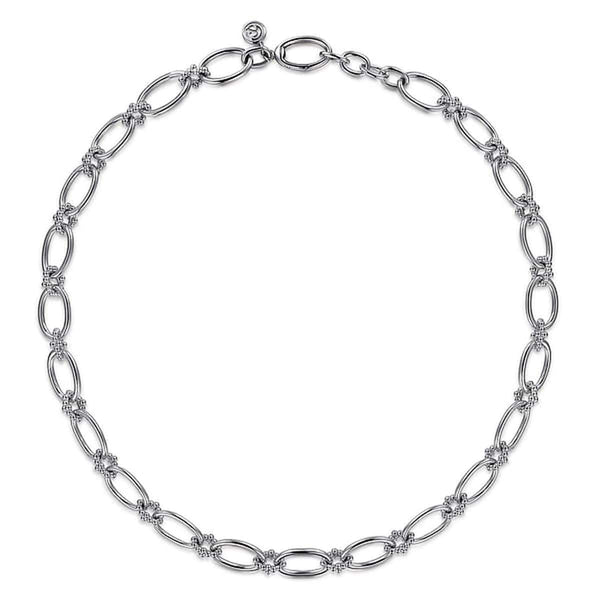 925 Sterling Silver Oval Link Chain Necklace With Bujukan Connectors Gabriel And Co