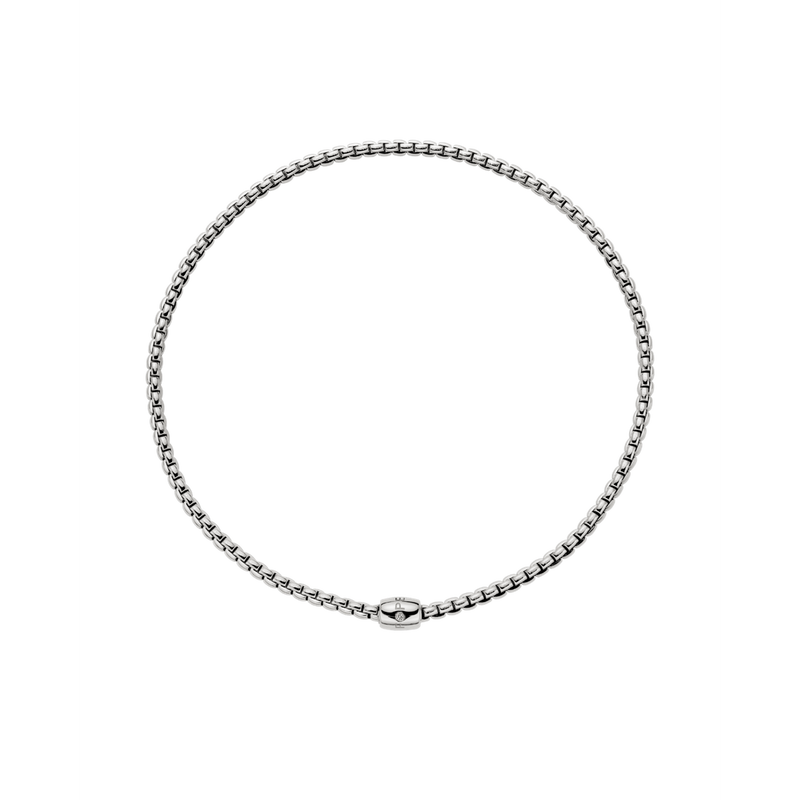 Flex'it EKA 18K White Gold 3.9mm Necklace with Ornamental Clasp-FOPE-Renee Taylor Gallery