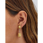 "Élite" Gold Boules Connected with a Diamonds Bar Earrings-Nanis-Renee Taylor Gallery