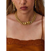 "IVY" Hand-Engraved Gold Boules & Diamonds Convertible Statement Necklace - CS34-538-Nanis-Renee Taylor Gallery