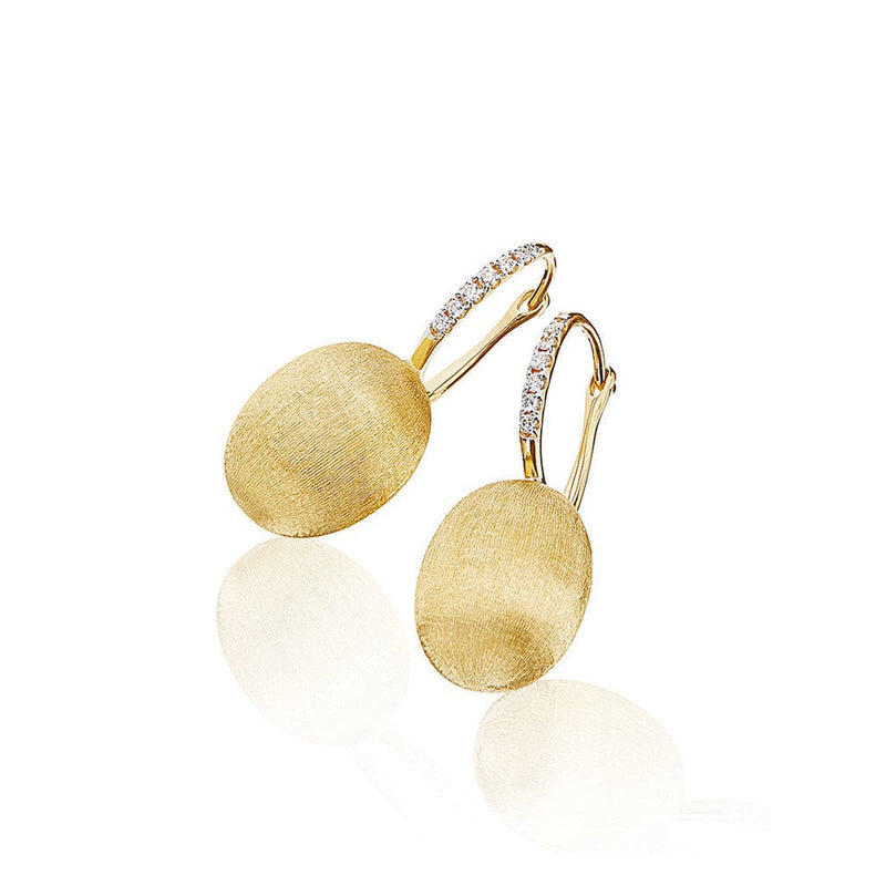 "CILIEGINE" Gold Ball Drop Earrings w/ Diamonds Details (MEDIUM) - OS16-583-Nanis-Renee Taylor Gallery