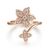 14K Rose Gold Floral Bypass Diamond Ring - LR50640K45JJ-Gabriel & Co.-Renee Taylor Gallery