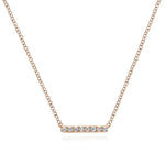 14K Rose Gold Petite Pavé Diamond Bar Necklace - NK5422K45JJ-Gabriel & Co.-Renee Taylor Gallery