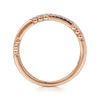 14K Rose Gold Two Row Beaded Diamond Stackable Ring - LR51456K45JJ-Gabriel & Co.-Renee Taylor Gallery