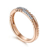 14K Rose Gold Two Row Beaded Diamond Stackable Ring - LR51456K45JJ-Gabriel & Co.-Renee Taylor Gallery