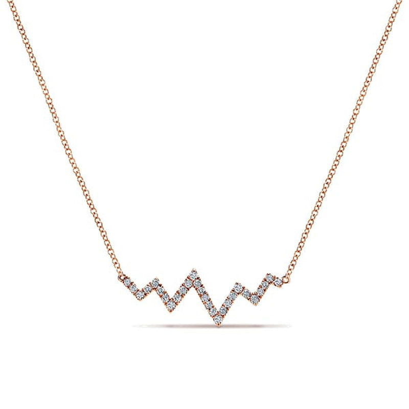 14K Rose Gold Zig Zag Diamond Necklace - NK4882K45JJ-Gabriel & Co.-Renee Taylor Gallery