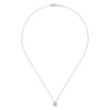 14K White Gold Aquamarine and Diamond Halo Pendant Necklace - NK2824W45AQ-Gabriel & Co.-Renee Taylor Gallery