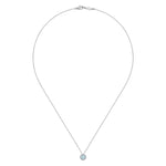 14K White Gold Aquamarine and Diamond Halo Pendant Necklace - NK2824W45AQ-Gabriel & Co.-Renee Taylor Gallery