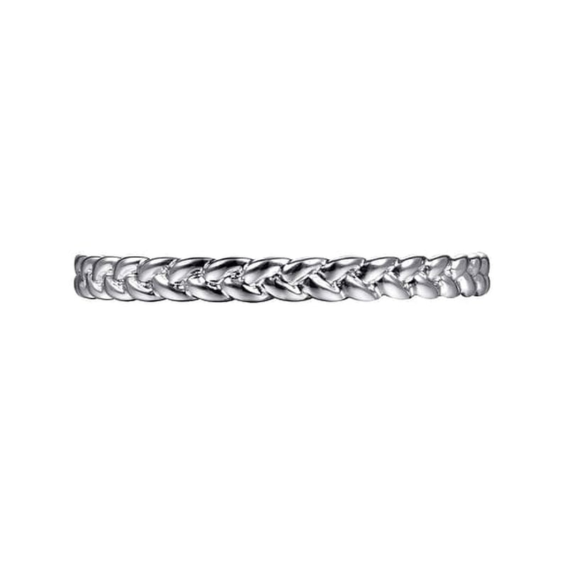 14K White Gold Braided Stackable Ring - LR4910CW4JJJ-Gabriel & Co.-Renee Taylor Gallery