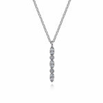 14K White Gold Diamond Bar Necklace - NK7439W45JJ-Gabriel & Co.-Renee Taylor Gallery