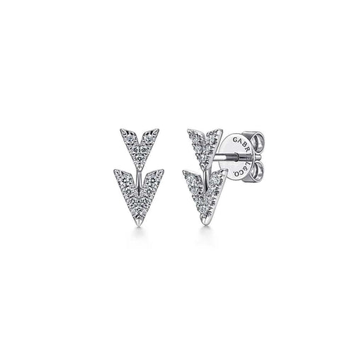 14K White Gold Diamond Chevron Earrings - EG13091W45JJ-Gabriel & Co.-Renee Taylor Gallery