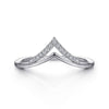 14K White Gold Diamond Chevron Ring-Gabriel & Co.-Renee Taylor Gallery