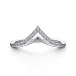 14K White Gold Diamond Chevron Ring-Gabriel & Co.-Renee Taylor Gallery