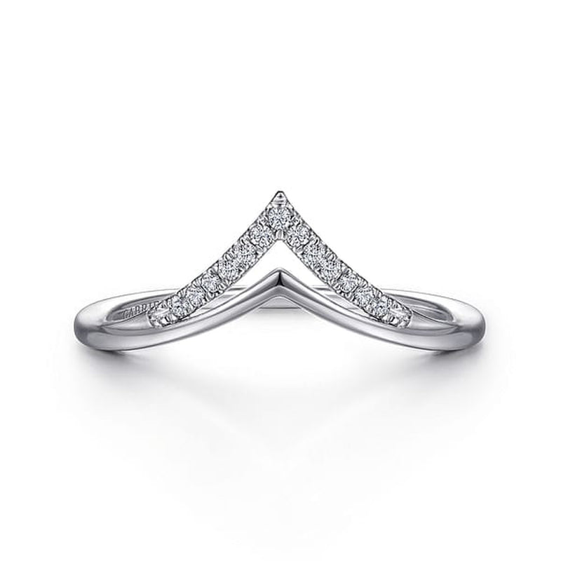 14K White Gold Diamond Chevron Ring-Gabriel & Co.-Renee Taylor Gallery