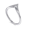 14K White Gold Diamond Chevron Ring-Gabriel & Co.-Renee Taylor Gallery