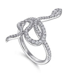 14K White Gold and Diamond Snake Ring - LR52621W45JJ-Gabriel & Co.-Renee Taylor Gallery