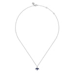 14K White Gold Diamond and Sapphire Pendant Necklace - NK7433W45SA-Gabriel & Co.-Renee Taylor Gallery