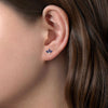 14K White Gold Diamond and Sapphire Stud Earrings - EG14963W45SA-Gabriel & Co.-Renee Taylor Gallery