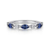 14K White Gold Diamonds and Marquise Blue Sapphire Ring - LR52645W45SA-Gabriel & Co.-Renee Taylor Gallery