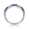 14K White Gold Diamonds and Marquise Blue Sapphire Ring - LR52645W45SA-Gabriel & Co.-Renee Taylor Gallery