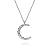 14K White Gold Graduating Diamond Moon Pendant Necklace - NK7772W45JJ-Gabriel & Co.-Renee Taylor Gallery