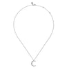 14K White Gold Graduating Diamond Moon Pendant Necklace - NK7772W45JJ-Gabriel & Co.-Renee Taylor Gallery