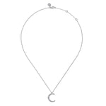 14K White Gold Graduating Diamond Moon Pendant Necklace - NK7772W45JJ-Gabriel & Co.-Renee Taylor Gallery