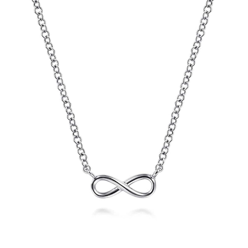 14K White Gold Infinity Pendant Necklace - NK6434W4JJJ-Gabriel & Co.-Renee Taylor Gallery