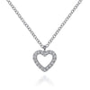 14K White Gold Open Heart Diamond Pendant Necklace - NK6475W45JJ-Gabriel & Co.-Renee Taylor Gallery