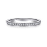 14k White Gold Pavé Diamond Eternity Stackable Ring - LR4862W45JJ-Gabriel & Co.-Renee Taylor Gallery