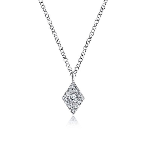 14K White Gold Pavé Diamond Pendant Necklace - NK6415W45JJ-Gabriel & Co.-Renee Taylor Gallery