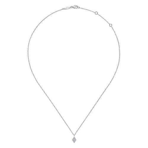 14K White Gold Pavé Diamond Pendant Necklace - NK6415W45JJ-Gabriel & Co.-Renee Taylor Gallery