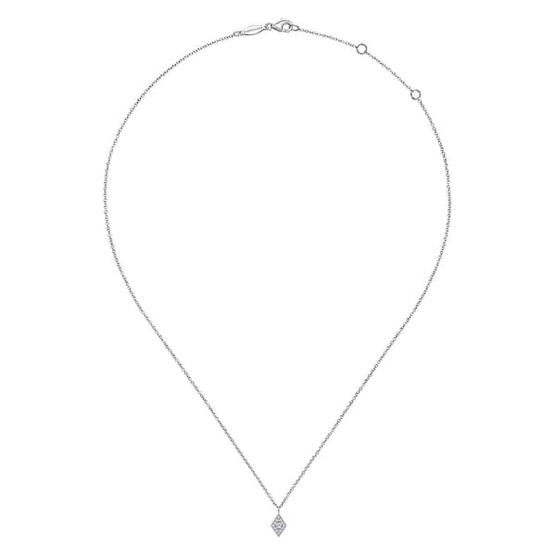 14K White Gold Pavé Diamond Pendant Necklace - NK6415W45JJ-Gabriel & Co.-Renee Taylor Gallery