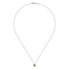 14K White Gold Peridot and Diamond Halo Pendant Necklace - NK2824W45PE-Gabriel & Co.-Renee Taylor Gallery