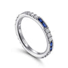 14K White Gold Sapphire Baguette and Diamond Stackable Ring - LR4572W45SA-Gabriel & Co.-Renee Taylor Gallery