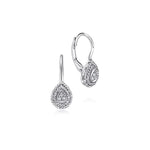 14K White Gold Teardrop Diamond Drop Earrings with Twisted Rope Frames - EG10895W45JJ-Gabriel & Co.-Renee Taylor Gallery