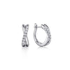 14K White Gold Twisted 15mm Diamond Huggie Earrings - EG13328W45JJ-Gabriel & Co.-Renee Taylor Gallery