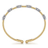 14K White-Yellow Gold Bujukan Diamond Bangle - BG4782-62M45JJ-Gabriel & Co.-Renee Taylor Gallery