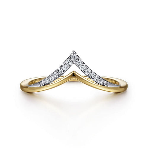 14K White Gold Diamond Chevron Ring - LR51826M45JJ-Gabriel & Co.-Renee Taylor Gallery