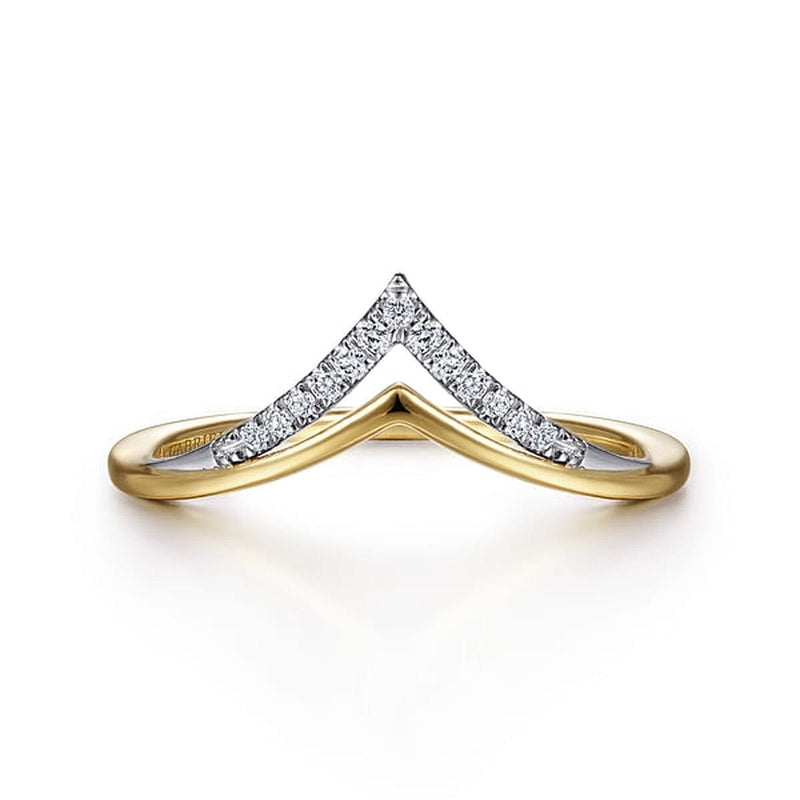 14K White Gold Diamond Chevron Ring - LR51826M45JJ-Gabriel & Co.-Renee Taylor Gallery