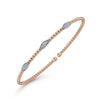 14K White and Rose Gold Diamond Bangle - BG4437-62T45JJ-Gabriel & Co.-Renee Taylor Gallery