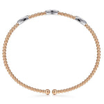 14K White and Rose Gold Diamond Bangle - BG4437-62T45JJ-Gabriel & Co.-Renee Taylor Gallery