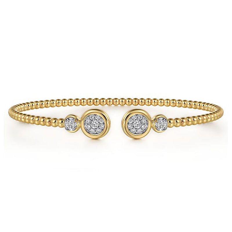 14K White and Yellow Gold Diamond Bujukan Bangle - BG4916-62M45JJ-Gabriel & Co.-Renee Taylor Gallery