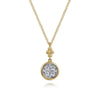 14K White and Yellow Gold Diamond Cluster Bujukan Drop Pendant Necklace - NK7512M45JJ-Gabriel & Co.-Renee Taylor Gallery