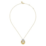 14K White and Yellow Gold Diamond Cut Drop Pendant Necklace - NK7555M45JJ-Gabriel & Co.-Renee Taylor Gallery