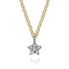 14K White and Yellow Gold Diamond Star Pendant Necklace - NK7500M45JJ-Gabriel & Co.-Renee Taylor Gallery