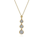 14K White and Yellow Gold Graduating Diamond Cluster Bujukan Pendant Necklace - NK7522M45JJ-Gabriel & Co.-Renee Taylor Gallery