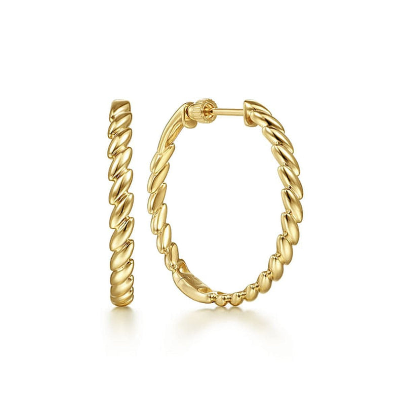 14K Yellow Gold 30 mm Twisted Rope Classic Hoop Earrings - EG14065Y4JJJ-Gabriel & Co.-Renee Taylor Gallery