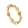 14K Yellow Gold Alternating Geometric and Diamond Station Ring - LR51919Y45JJ-Gabriel & Co.-Renee Taylor Gallery