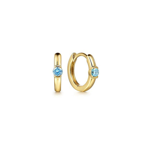 14K Yellow Gold Blue Topaz Huggie - EG14969Y4JBT-Gabriel & Co.-Renee Taylor Gallery